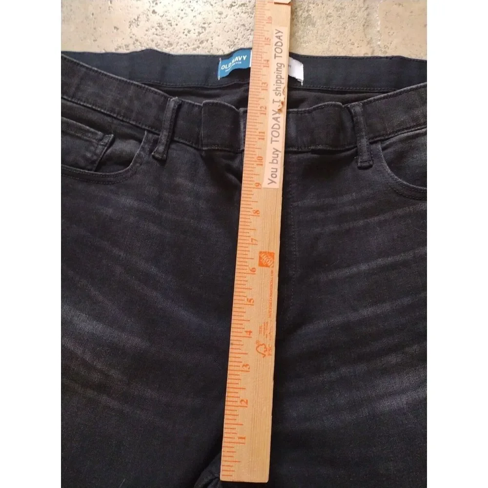 Old‎ Navy Jeans Men 42x32 Black Dark Wash Slim Fit Cotton Blend Denim